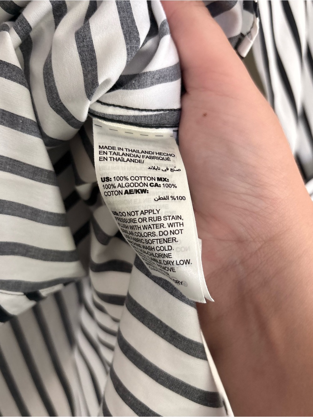 Chico's No Iron Stain Shield Cotton Black White Striped Easy Shirt NWT M - Picture 6 of 6